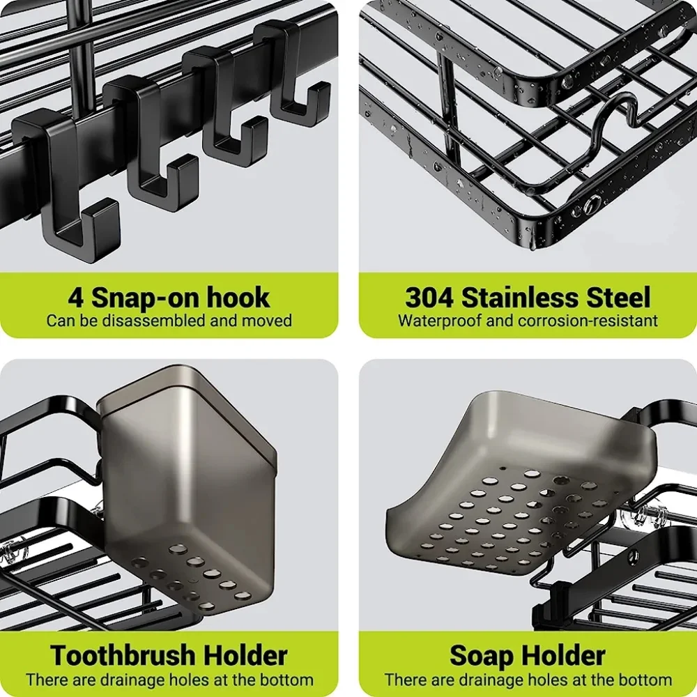 Multi-Purpose Rack - Shower Caddy/Kitchen Spice Rack + Towel Holder - Picture 4 of 11